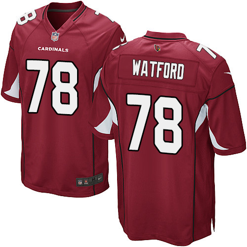 Men's Game Earl Watford Nike Jersey Red Home - #78 NFL Arizona Cardinals